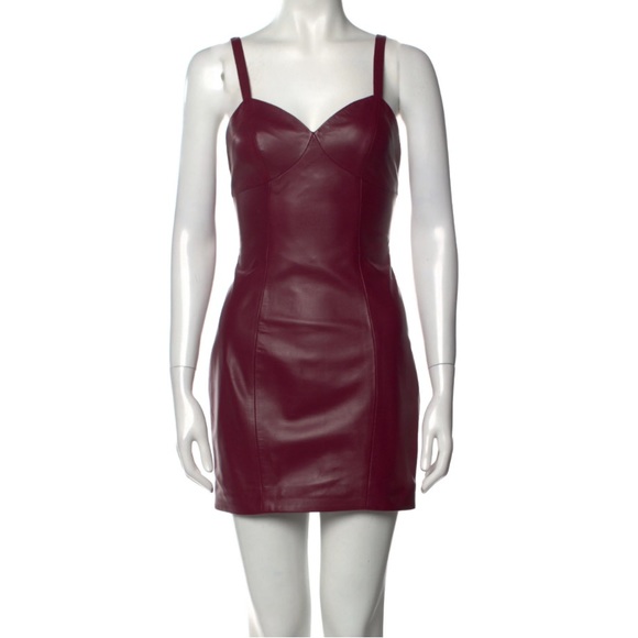 Fleur du Mal Dresses & Skirts - Fleur du mal Bordeaux Lamb Leather Mini Dress